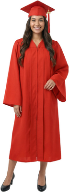 Matte Red High School Graduation Cap & Gown
