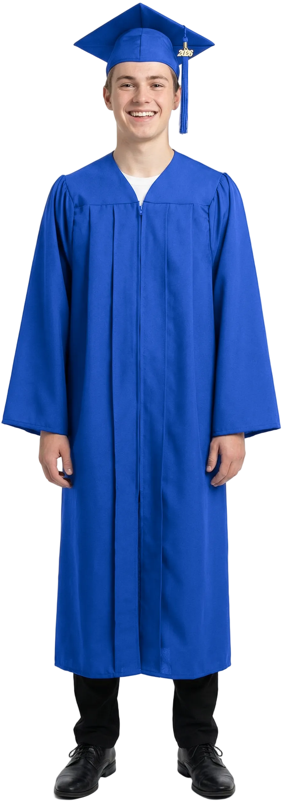 Matte Royal Blue High School Graduation Cap and Gown