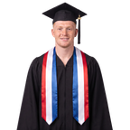 Netherlands flag graduation stole with the Netherlands flag design, worn as a graduation sash ·