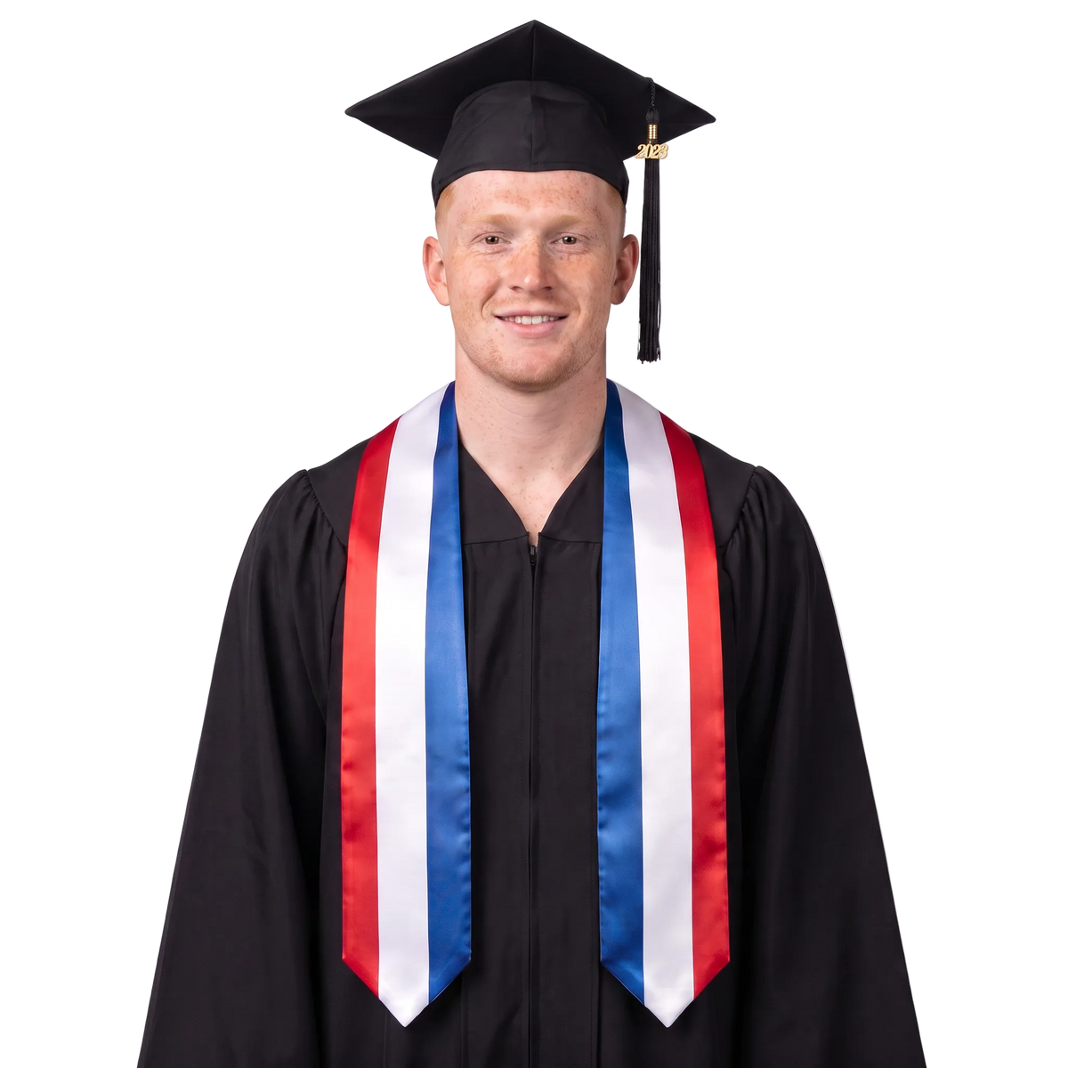 Netherlands flag graduation stole with the Netherlands flag design, worn as a graduation sash ·