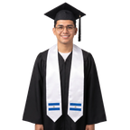 Nicaragua flag graduation stole with the Nicaragua flag design, worn as a graduation sash ·