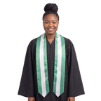 Nigeria flag graduation stole with the Nigeria flag design, worn as a graduation sash ·