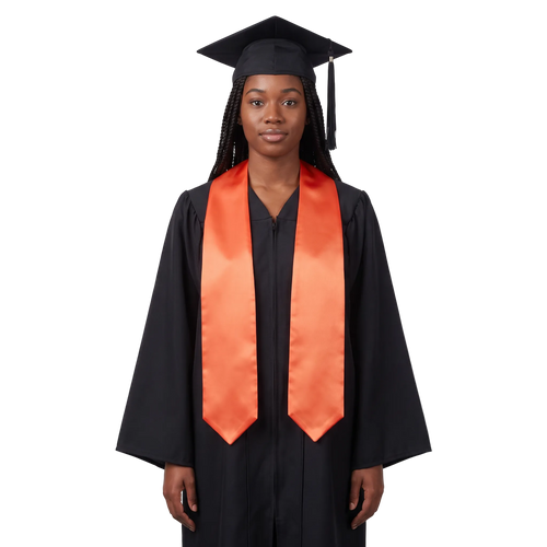 Orange Graduation Stole - Orange College & High School Stoles