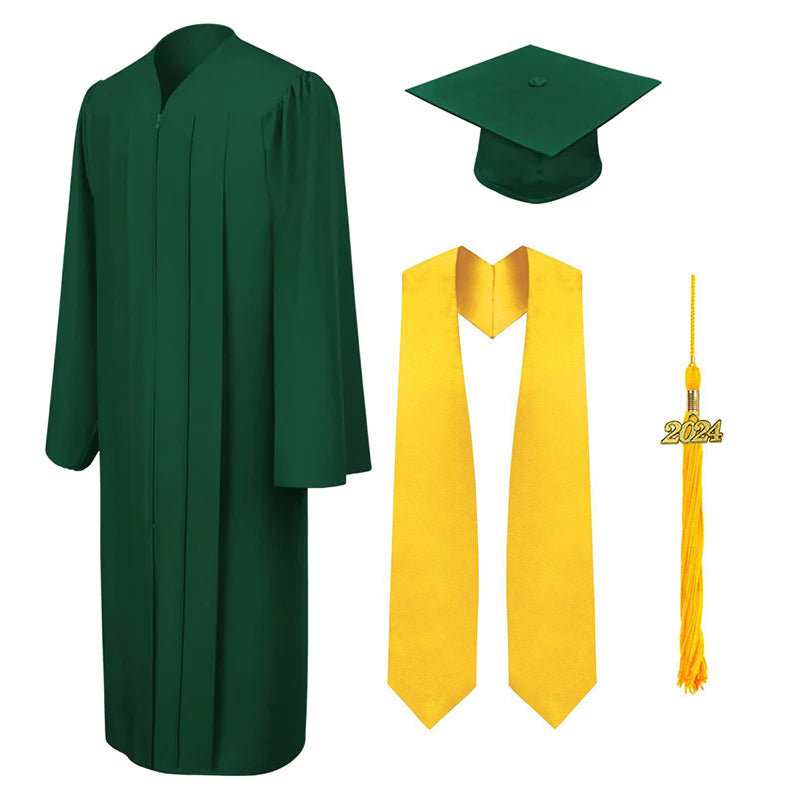 Matte Hunter Graduation Cap, Gown, Tassel & Stole - YVR EDUCATIONAL IN ...
