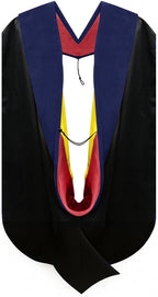 Phd Hood Dark Blue Velvet - Red & Gold