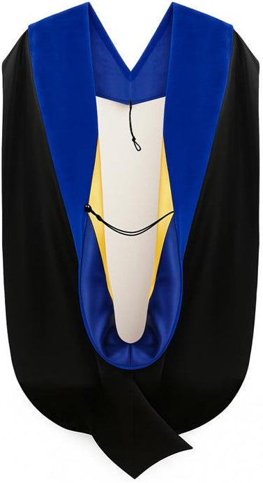Phd Hood Dark Blue Velvet - Royal Blue & Gold