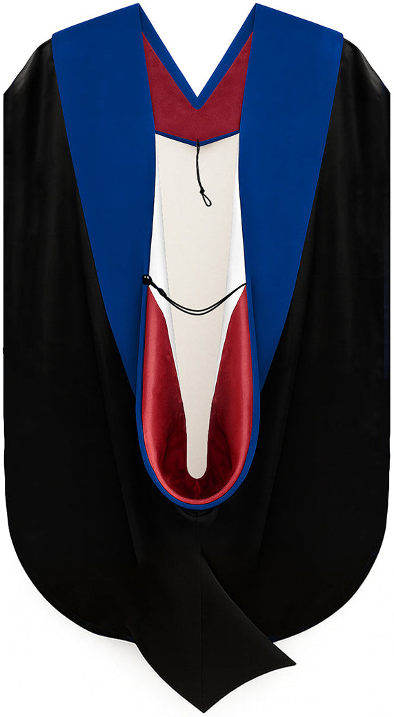 Phd Hood Royal Blue Velvet - Red & White