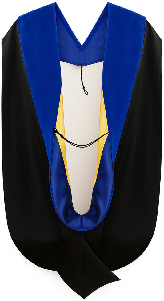 Phd Hood Royal Blue Velvet - Royal blue & Gold