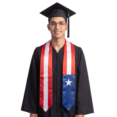 Puerto Rico Graduation Stole -  Puerto Rican Flag Sash