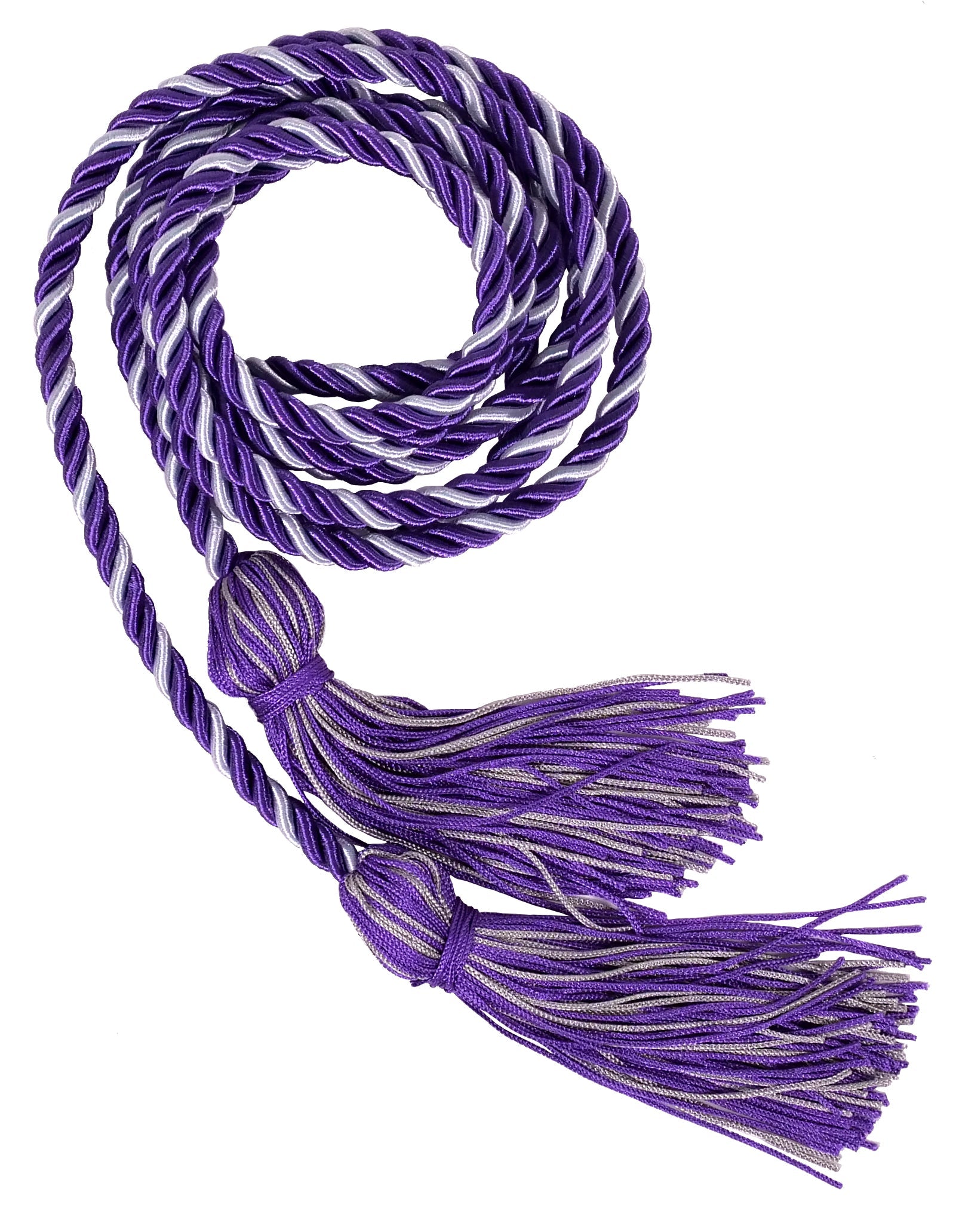 Purple and Silver Two Color Graduation Honor Cord - Graduation Cap and Gown