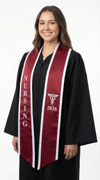 2026 Nursing Graduation Stole with Trim - Graduation Cap and Gown