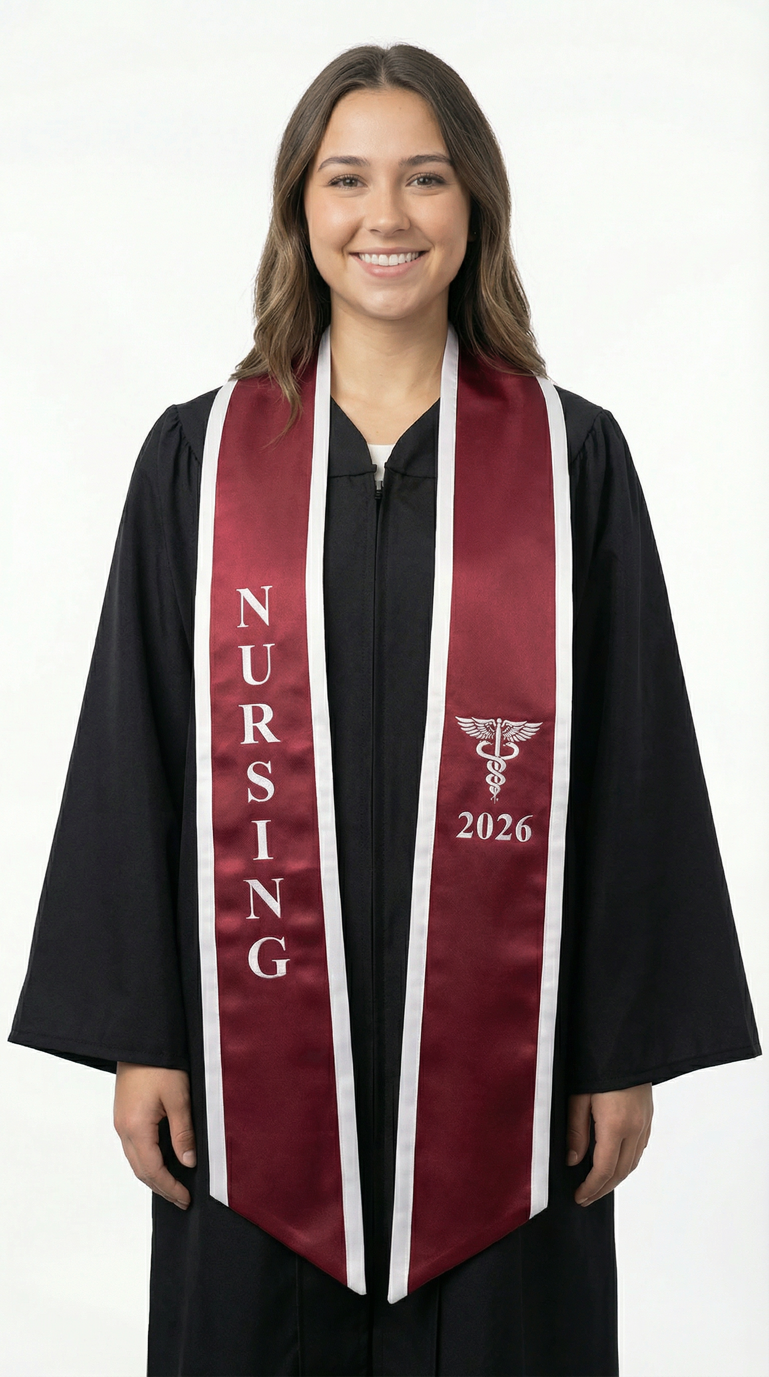2026 Nursing Graduation Stole with Trim - Graduation Cap and Gown