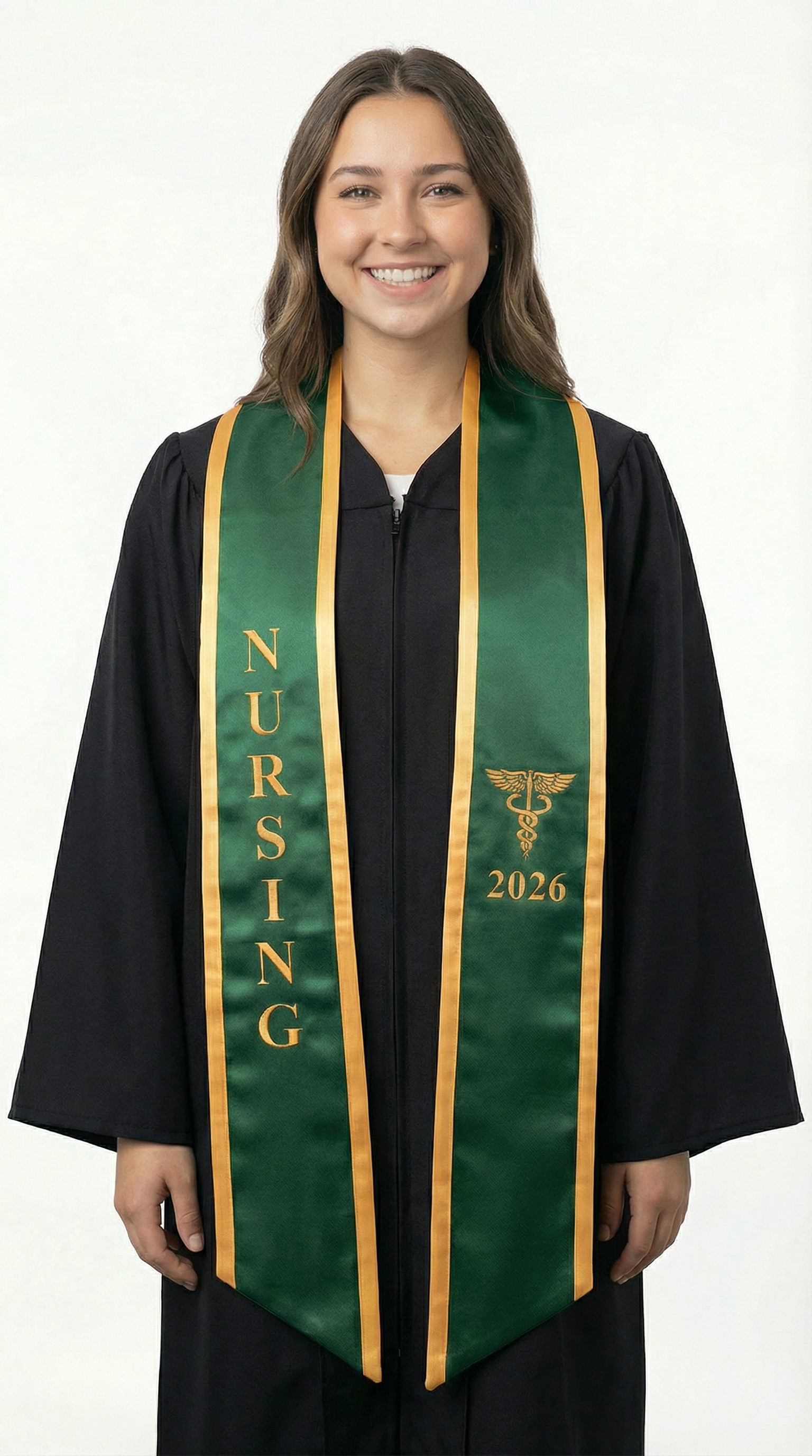 2026 Nursing Graduation Stole with Trim - Graduation Cap and Gown