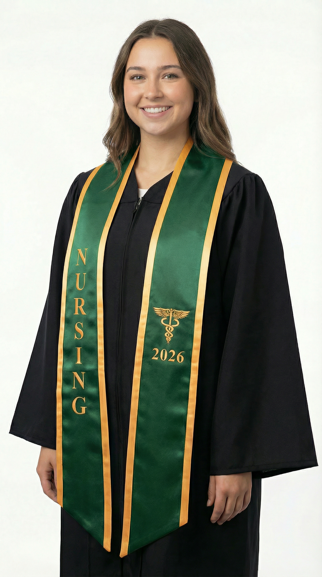 2026 Nursing Graduation Stole with Trim - Graduation Cap and Gown