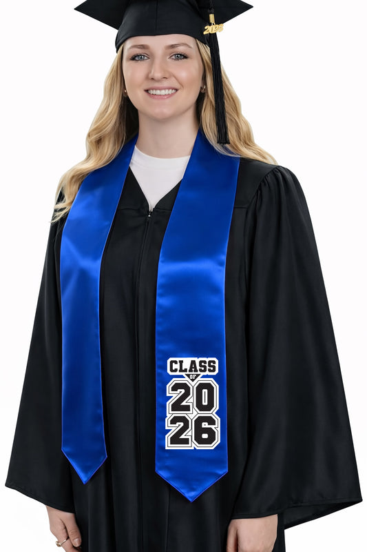 Royal Blue "Class of 2025/2026" Graduation Stole