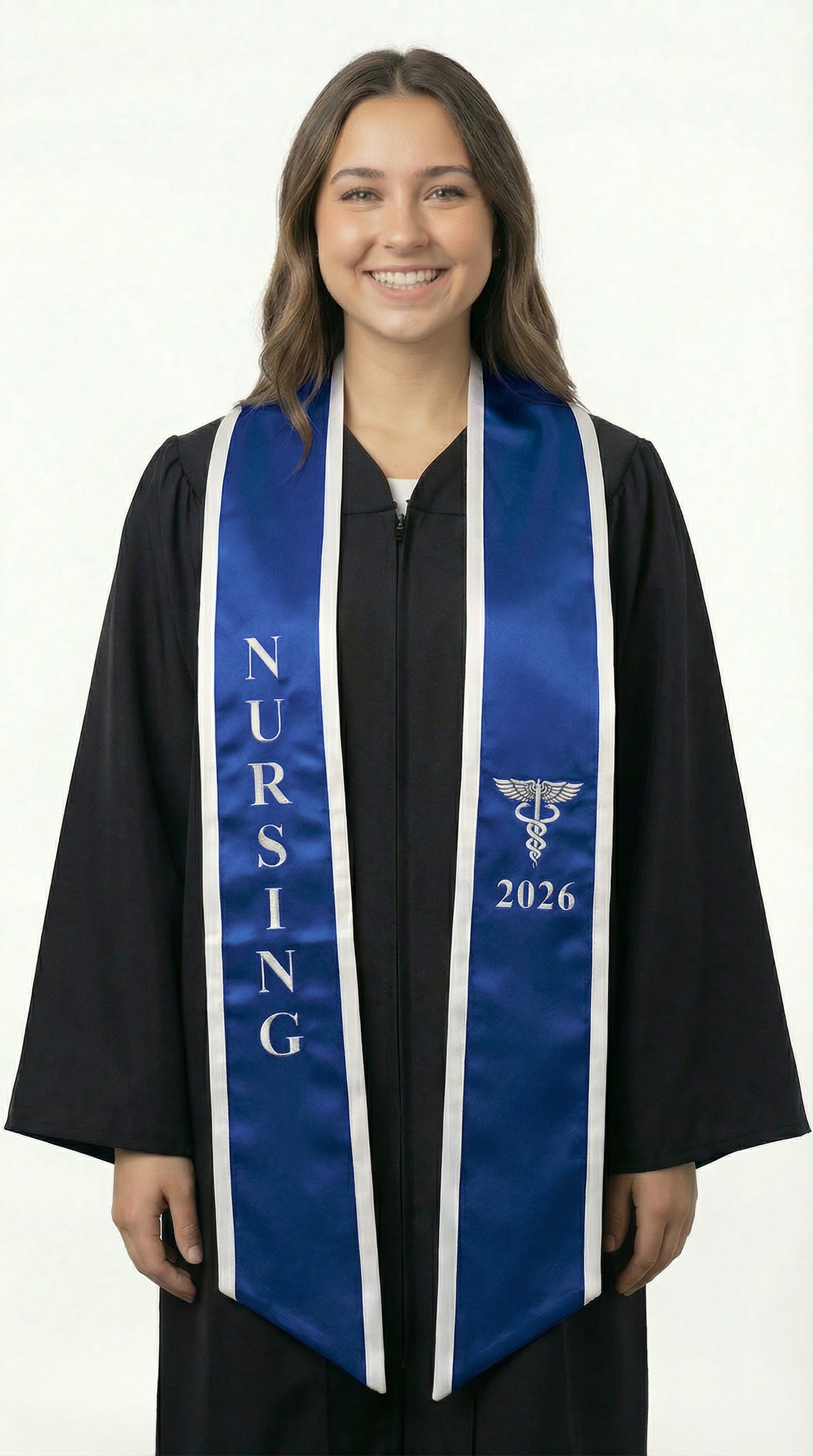 2026 Nursing Graduation Stole with Trim - Graduation Cap and Gown