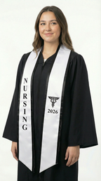 2026 Nursing Graduation Stole with Trim - Graduation Cap and Gown