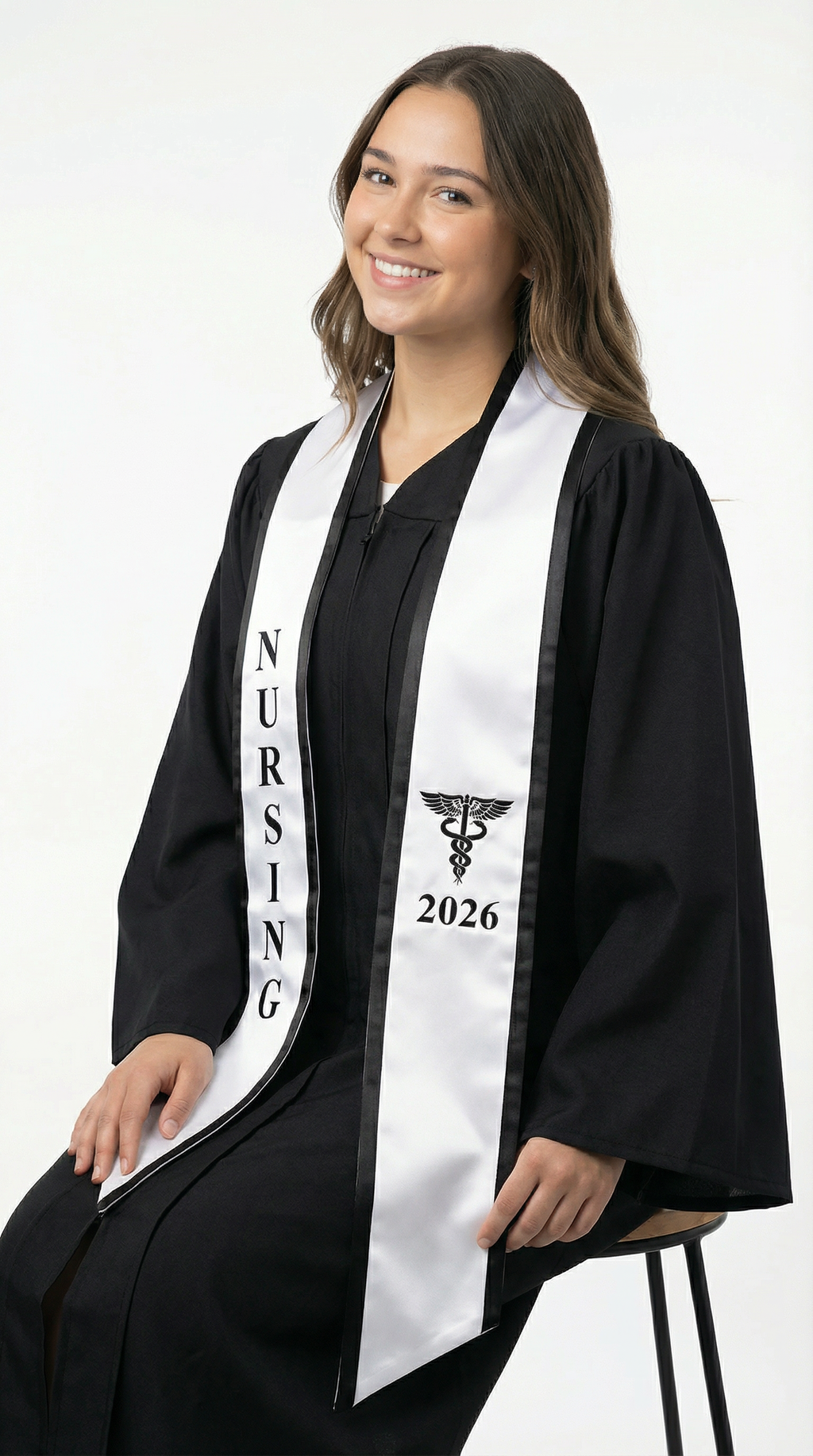 2026 Nursing Graduation Stole with Trim - Graduation Cap and Gown