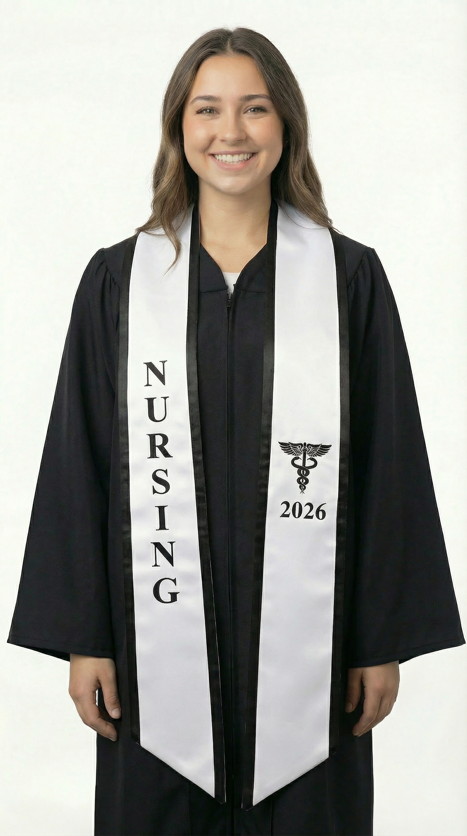 2026 Nursing Graduation Stole with Trim – Graduation Cap and Gown