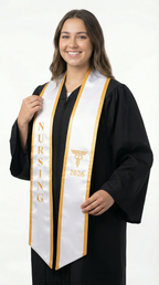 2026 Nursing Graduation Stole with Trim - Graduation Cap and Gown
