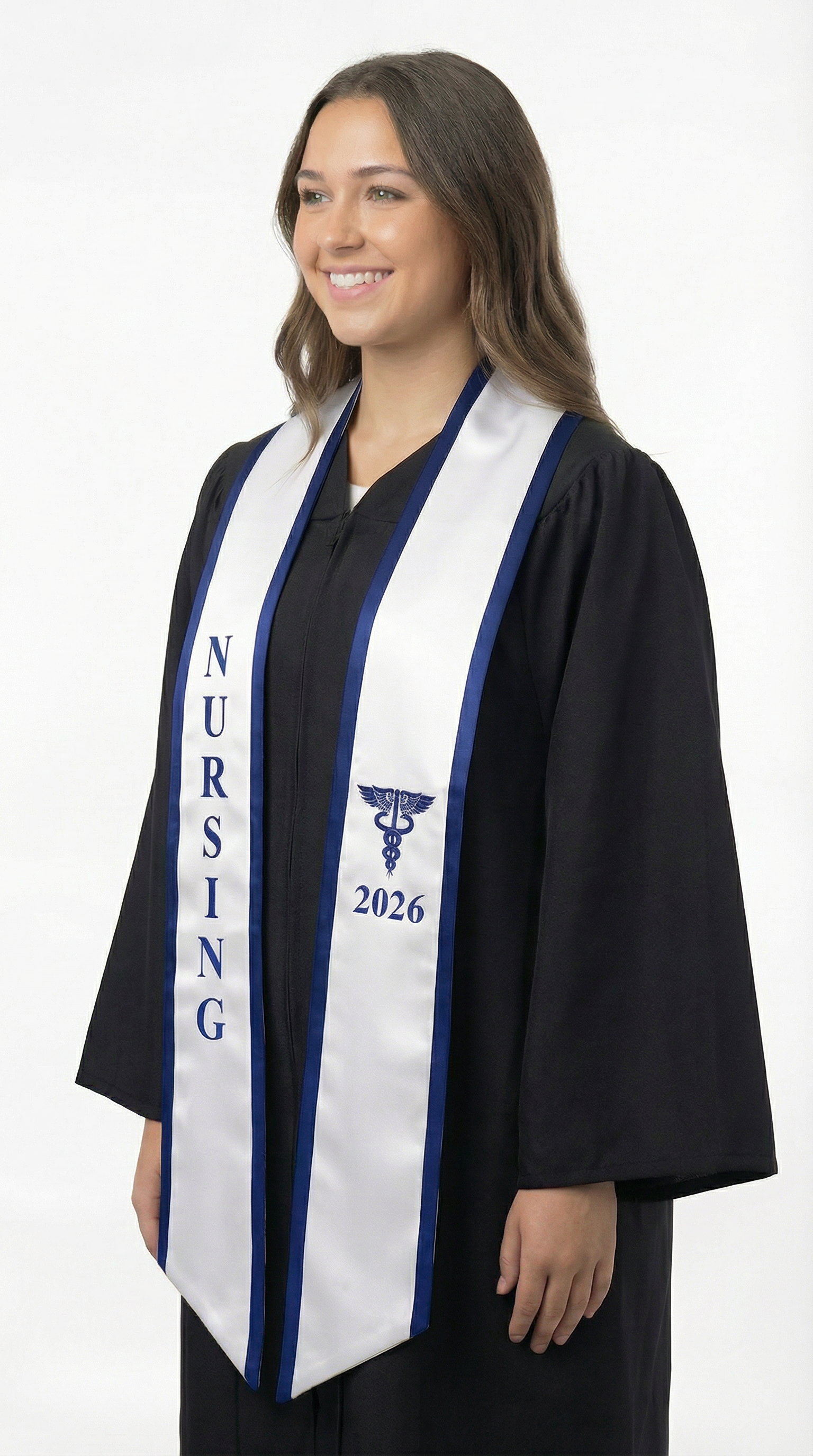 2026 Nursing Graduation Stole with Trim - Graduation Cap and Gown