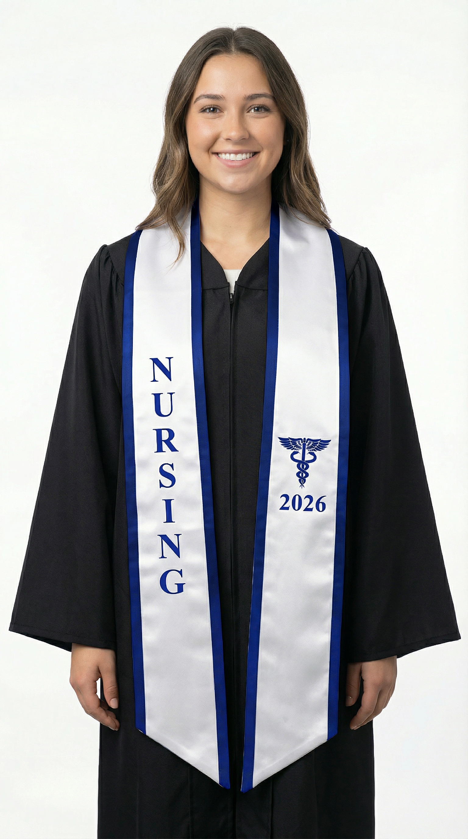 2026 Nursing Graduation Stole with Trim - Graduation Cap and Gown