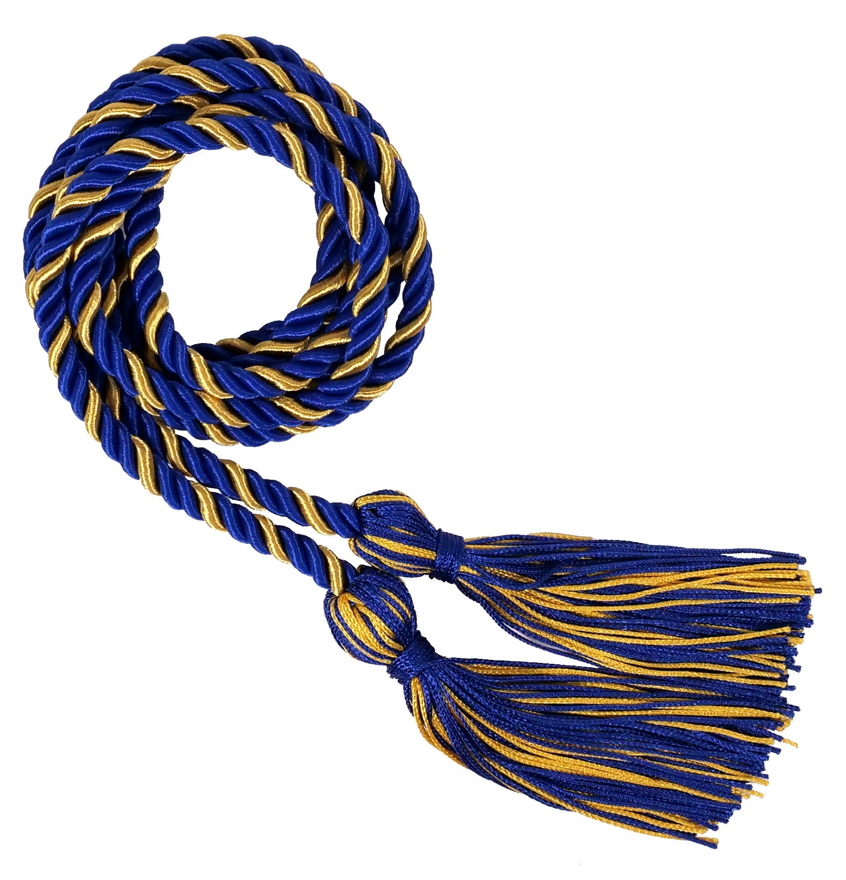 Royal Blue and Gold Two Color Graduation Honor Cord - Graduation Cap and Gown