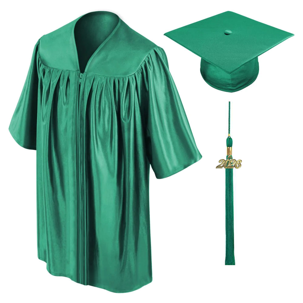 Child Shiny Emerald Graduation Cap & Gown - Preschool & Kindergarten - Graduation Cap and Gown