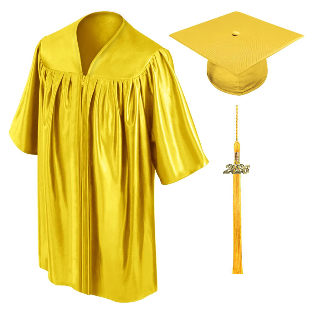 Child Shiny Gold Graduation Cap & Gown - Preschool & Kindergarten - Graduation Cap and Gown
