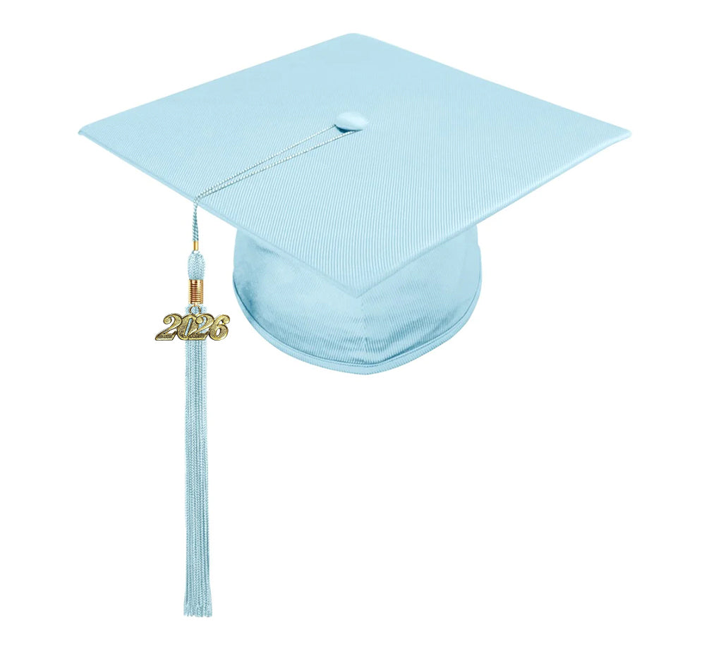 Shiny Light Blue High School Cap & Tassel - Graduation Caps - Graduation Cap and Gown