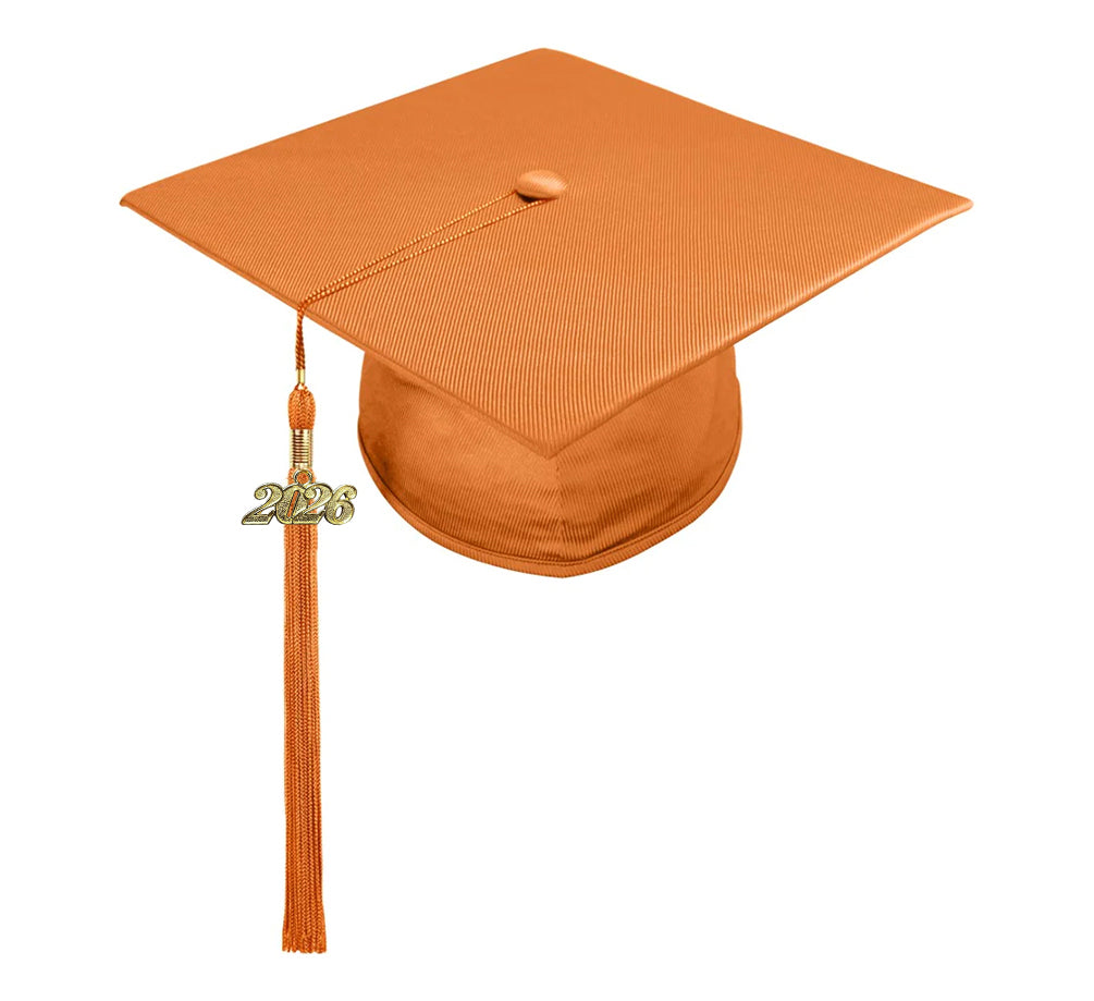 Shiny Orange High School Graduation Cap and Gown - Graduation Cap and Gown