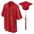 Child Shiny Red Graduation Cap & Gown - Preschool & Kindergarten - Graduation Cap and Gown