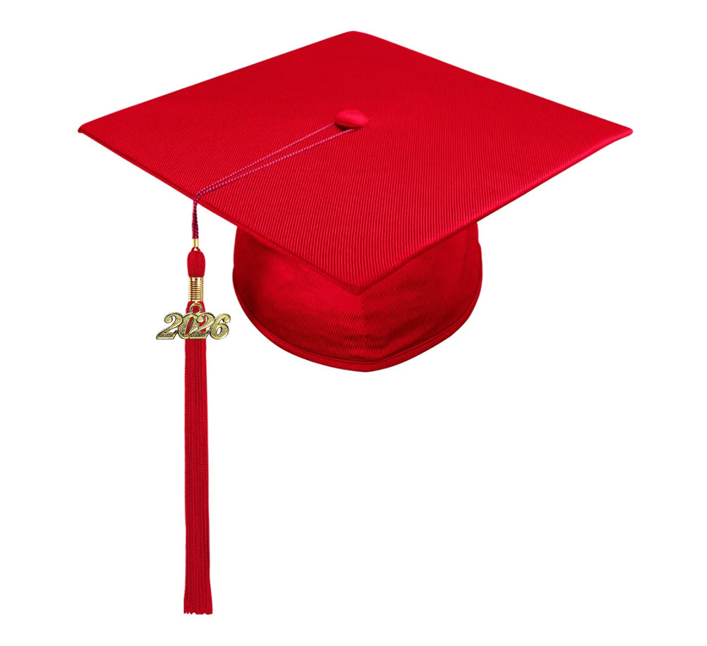 Child Shiny Red Graduation Cap & Gown - Preschool & Kindergarten