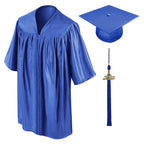 Child Shiny Royal Blue Graduation Cap & Gown - Preschool & Kindergarten - Graduation Cap and Gown
