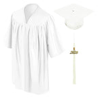 Child Shiny White Graduation Cap & Gown - Preschool & Kindergarten - Graduation Cap and Gown