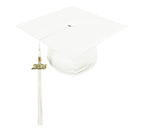 Shiny White High School Cap and Gown - Graduation Cap and Gown