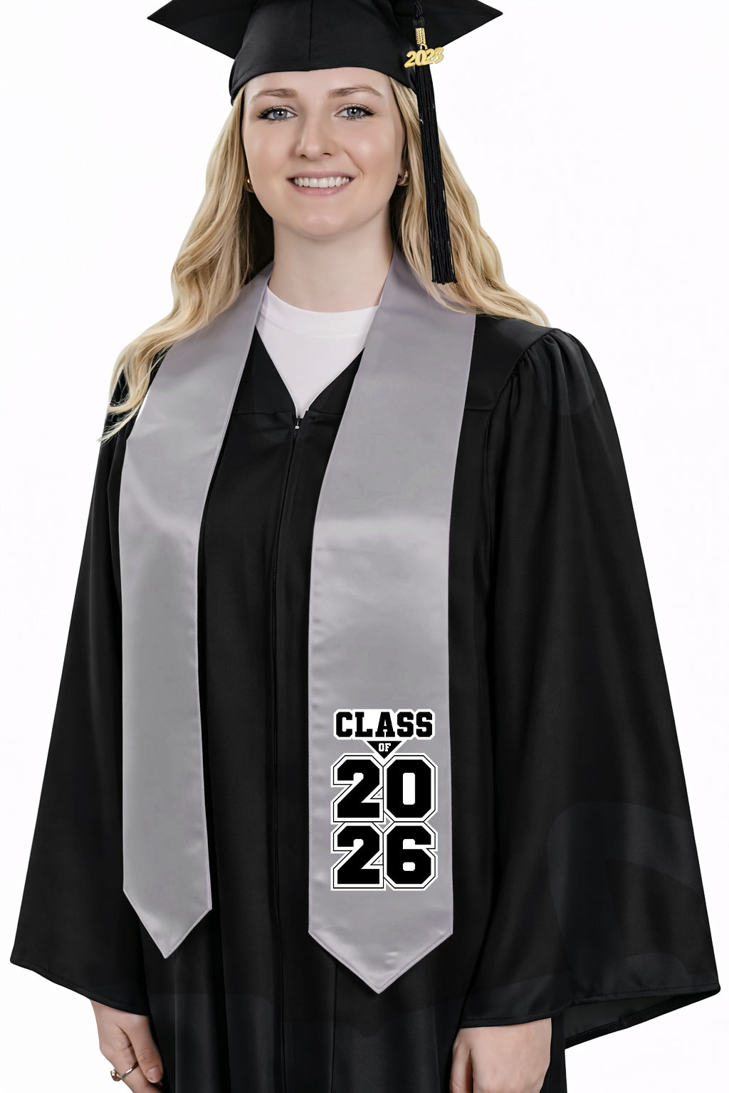 Silver "Class of 2025/2026" Graduation Stole
