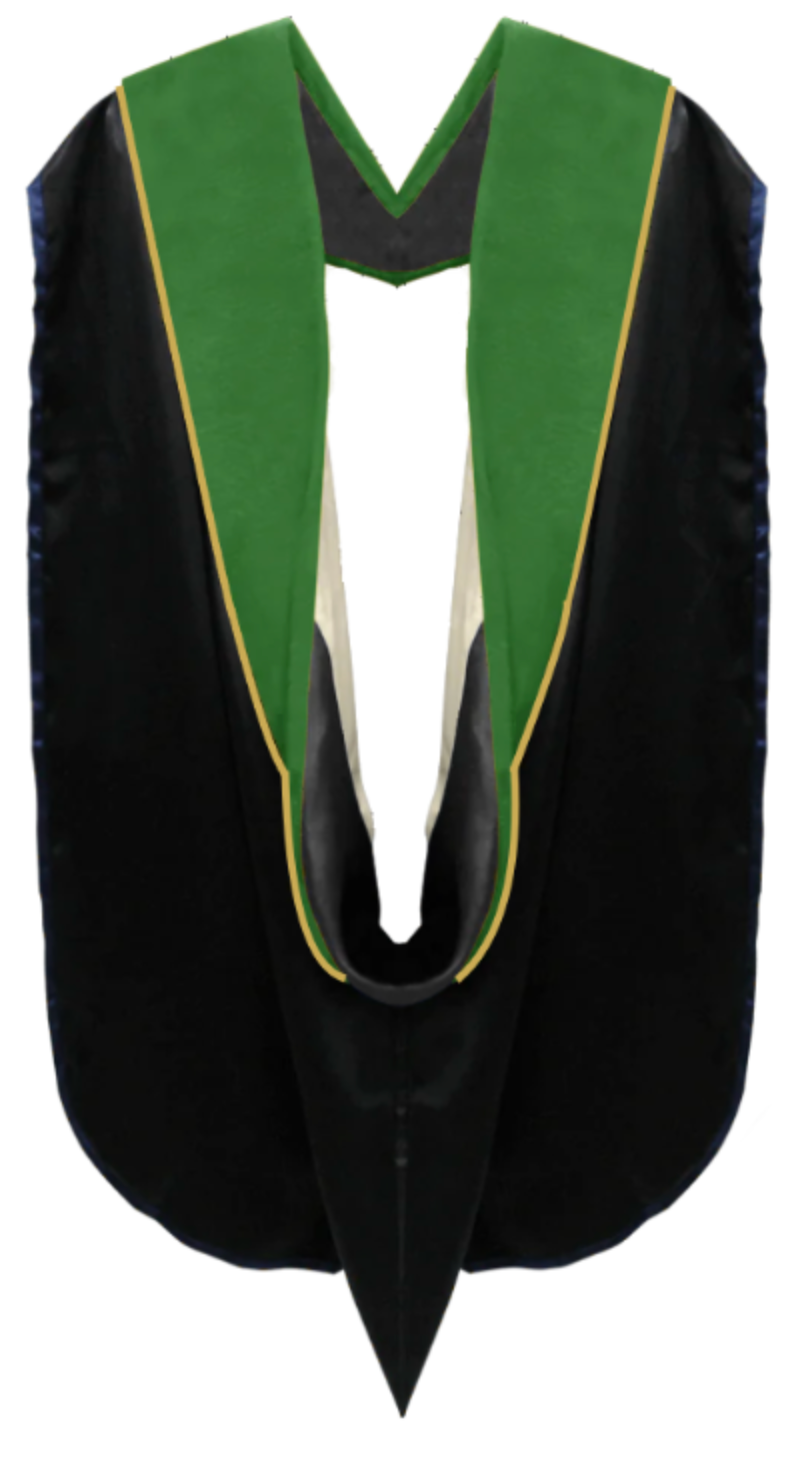 Doctoral Hoods on Clearance (FINAL SALE) - Kelly Green Velvet