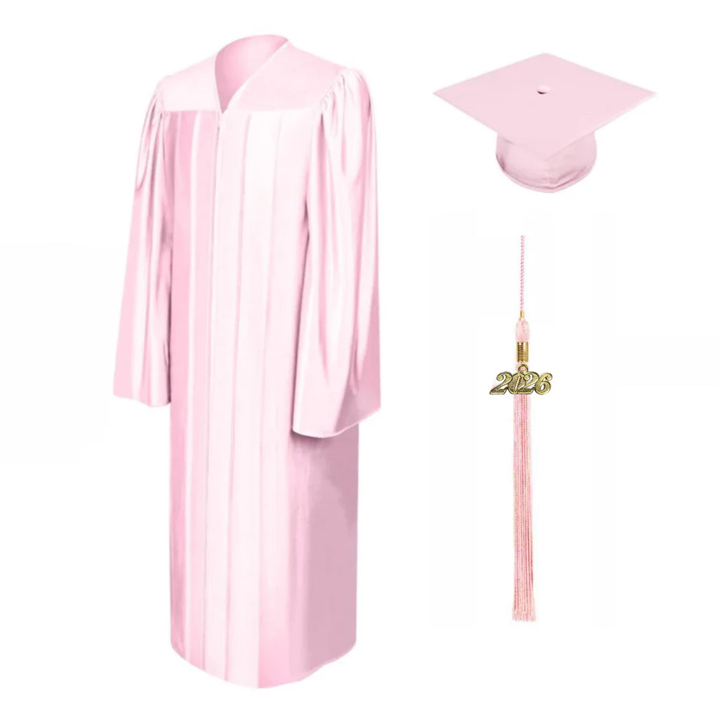Shiny Pink Bachelors Cap & Gown - College & University - Graduation Cap and Gown