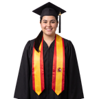 Spain flag graduation stole with the Spain flag design, worn as a graduation sash