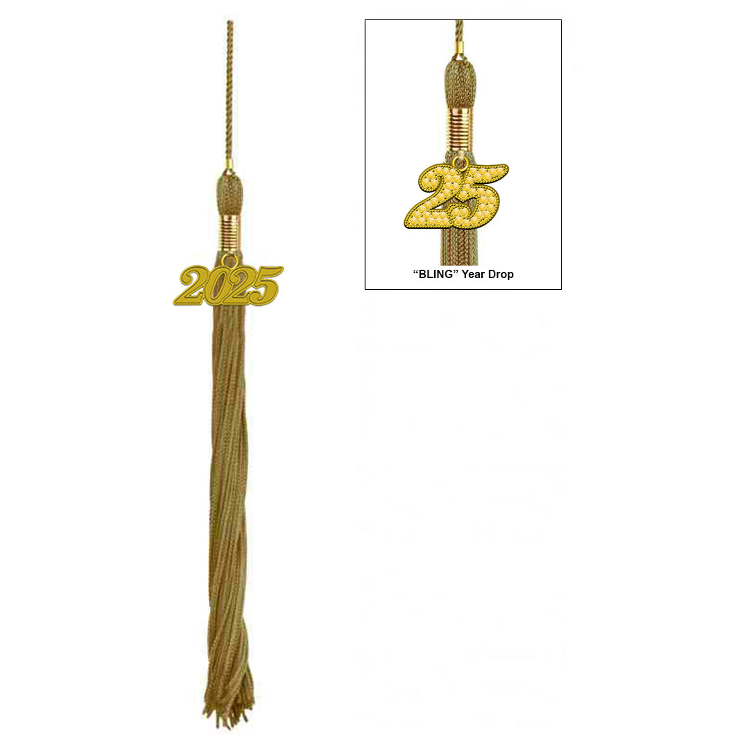 Shiny Antique Gold High School Graduation Cap & Gown