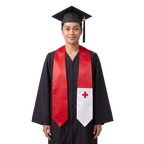 Republic of the Congo flag graduation stole with the Congo flag design, worn as a graduation sash