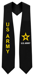 Black U.S. Army Stole (New Logo) - Graduation Cap and Gown