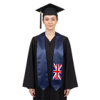 United Kingdom flag graduation stole with the British flag design, worn as a graduation sash ·
