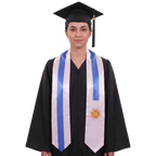 Uruguay flag graduation stole with the Uruguay flag design, worn as a graduation sash 