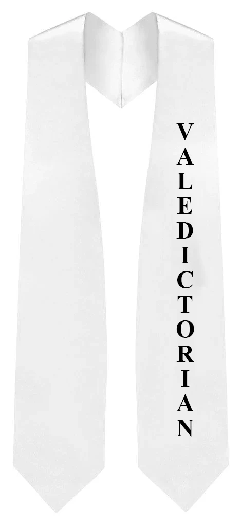 White Valedictorian Stole for Graduation - Graduation Cap and Gown