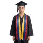 Venezuela flag graduation stole with the Venezuela flag design, worn as a graduation sash ·