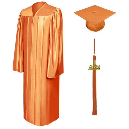 Shiny Orange Bachelors Cap & Gown - College & University