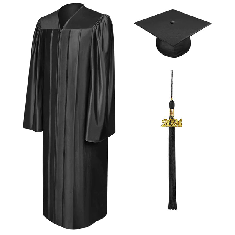 Shiny Black High School Graduation Cap & 2022