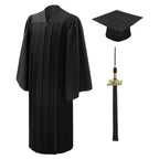 Deluxe Black High School Graduation Cap & Gown - Fluted Cap & Gown - Graduation Cap and Gown